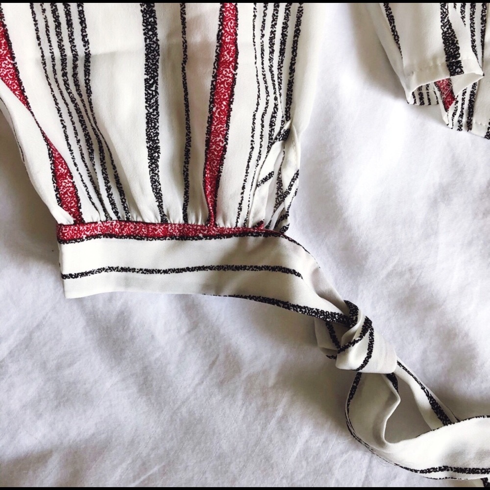 Missguided Striped Wrap Crop Top NWOT! - Picture 6 of 8